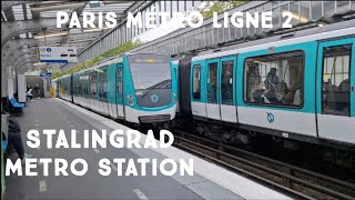 Paris Métro De Paris Ligne 2  Stalingrad Metro Ligne 2  Île de France Mobilités paris france [upl. by Caralie]