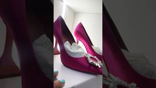 Unboxing AMINA MUADDI BEGUM PUMP raso am ruby 20 in love with this shoes luxuryshoes [upl. by Nnylaj]