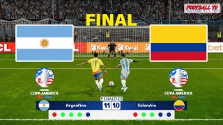 ARGENTINA vs COLOMBIA  Penalty Shootout  Copa America 2024 Final  PES Gameplay Video [upl. by Lucania453]