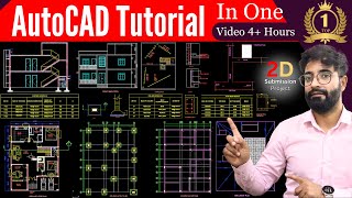 AutoCAD 2024 Tutorial For Beginners  Submission Drawing 4 Hours [upl. by Bunce549]