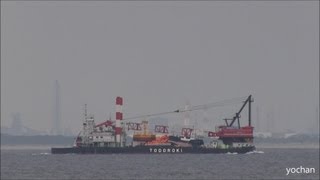 Multi‐purpose workship The Century 21 amp Tugboat JOHO MARU 大型押航式多目的作業船「世紀21号」轟組＋曳船「常豊丸」 [upl. by Elletsirk]