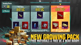 Free Materials 250 UC Return  New Growing Pack Event  New Bear Buddy Release Date  PUBGM [upl. by Dranrev724]