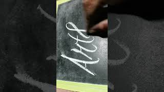 quotArthurquot Name letter Teg English Handwriting Blackboard art trending viral shortsyutubeshorts [upl. by Ellehcen]