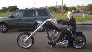 The Ghost Rider in Myrtle beach on Chopper Halloween [upl. by Eniac]