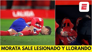 MORATA SALE LLORANDO por una lesión en la rodilla en el SEVILLA VS ATLÉTICO DE MADRID  La Liga [upl. by Uok]