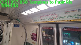 Strong BR motor C151 057058 Tampines to Pasir Ris [upl. by Nagol]