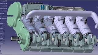 Opposed piston 2 stroke diesel engine animation Junkers Jumo 205 concept [upl. by Howlyn]