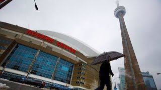 Ice from CN Tower hitting Rogers Centre causes Blue Jays cancellation [upl. by Plossl863]