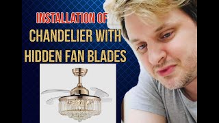 Problem Solved Fandelier 36quot install How to hang Chandelier with invisiblehidden fan blades [upl. by Berk]