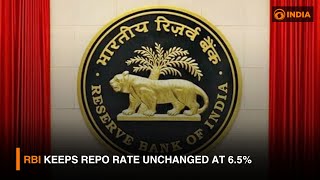 RBI keeps Repo Rate unchanged at 65 and more  DD India [upl. by Wallraff]