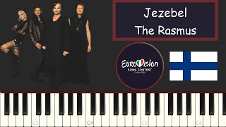 The Rasmus  Jezebel  Finland Eurovision 2022  Piano Tutorial [upl. by Htehpaj971]