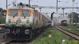 Royapuram WAP7 30366 in Major Sandeep Unnikrishnan AC Leading 12652 Tamilnadu Sampark Kranti Exp [upl. by Haney]