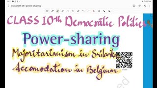 Class10th Chapter 1 Power Sharing Majoritarianism in Sri Lanka Accommodation in belgium [upl. by Kirk520]