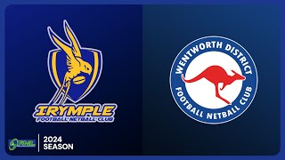 Irymple vs Wentworth Preliminary Final Season 2024  Sunraysia Football Netball League [upl. by Quita87]