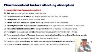 Part 4 Physicochemical factors affecting drug absorption I Pseudopolymorphism [upl. by Omer422]