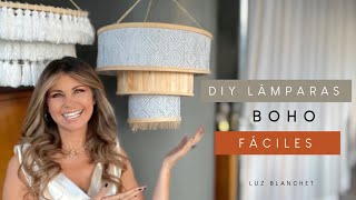 LÁMPARAS de techo FÁCILES estilo BOHO DIY  Luz Blanchet [upl. by Celeski]