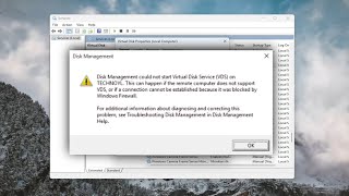 Fix Disk Management Could Not Start Virtual Disk Service Solution [upl. by Hgielak]