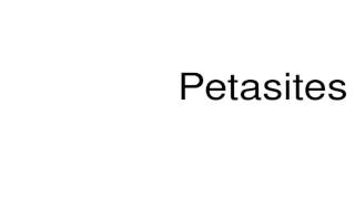 How to pronounce Petasites [upl. by Sethi]