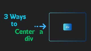 3 Ways to center a div using HTML and CSS [upl. by Obe]