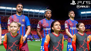 FIFA 22 PS5  Barcelona Vs Manchester City Ft Aubameyang Torres Traore  UEFA Champions League [upl. by Stockton]