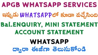 ANDHRA PRAGATHI GRAMEENA BANK is Live on WhatsApp APGB WhatsApp services [upl. by Halverson526]