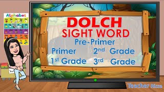 DOLCH SIGHT WORDS  PrePrimer to 3rd Grade  Teacher Rissa [upl. by Belda]