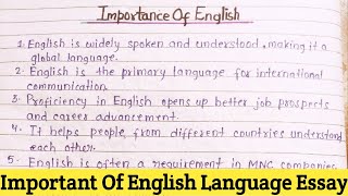 Importance Of English Language  English Language Benefits  English Language 10 Lines Essay English [upl. by Elnore]