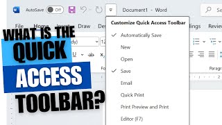 WHAT IS AND HOW TO customize the Quick Access Toolbar in Microsoft Word [upl. by Opportina]