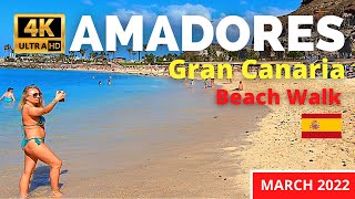 Gran Canaria Amadores Beach Walk Spain 4K  March 30 2022 Canary Islands Walking Tour [upl. by Jordana]