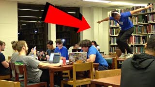 Blasting EMBARRASSING Tutorials in the Library PRANK [upl. by Alcine]