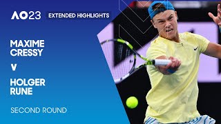 Maxime Cressy v Holger Rune Extended Highlights  Australian Open 2023 Second Round [upl. by Adnama874]