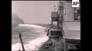 DESTROYERS AT SPEED  DEPTH CHARGES NAVAL STOCK SHOTS NO 10  MUTE [upl. by Ailahtan]