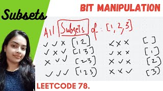 Generate All Possible Subsets  Return Power Set  Leetcode 78  Bit Manipulation  Two for loops [upl. by Nama205]