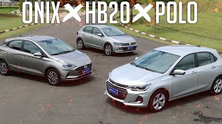 Comparativo Onix x HB20 x Polo  Versões Topo Com Motor 10 Turbo e Câmbio Automático [upl. by Jania]