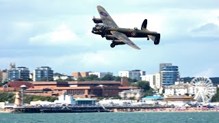 🇬🇧 Low Lancaster Bomber Flypasts Over The Sea at Bournemouth Airshow 2024 [upl. by Ajit]