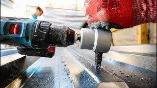 CUTTING METAL AND GRP ROOFING  Preparing the Shed Roof [upl. by Aniles]