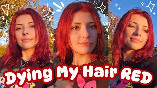 ‧₊˚🍂 Dying my hair PERMANENT COPPER RED at Home 🧡 LOreal HiColor and Ion Permanent Hair Dye 🍄˚₊‧ [upl. by Siffre]