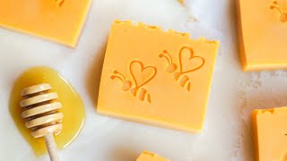 Handmade honey soap 🍯 Naturally colored soap recipe with essential oils 🧼 [upl. by Nylzor713]