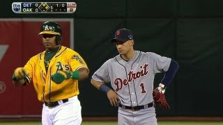 Jose Iglesias keeps Yoenis Cespedes on his toes [upl. by Murdocca]