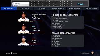 MLB The Show 23 Houston Astros vs Texas Rangers Game 4 of ALCS  Gameplay [upl. by Jobina183]