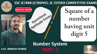 Quantitative Aptitude Number System part 3 Lect MANISH KUMAR [upl. by Lucho]