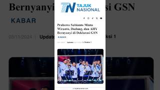 Prabowo minta AHY Dudung dan Wiranto nyanyi di deklarasi GSN prabowosubianto ahy wiranto [upl. by Crispa682]