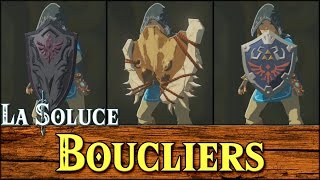 TOUT LES BOUCLIERS  ALL SHIELDS  ZELDA BOTW [upl. by Mirna]