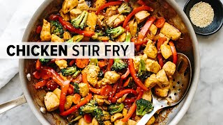 CHICKEN STIR FRY  easy healthy 30minute dinner recipe [upl. by Tacklind]