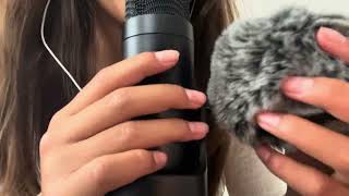 ASMR TESTING OUT MY FLUFFY MIC COVER mouth sounds and mic cover triggers [upl. by Mckenna]