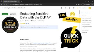 Redacting Sensitive Data with the DLP API SOLUTION  Qwiklabs [upl. by Ellinehc]