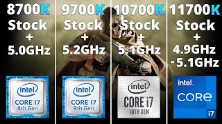 8700K vs 9700K vs 10700K vs 11700K  Performance Comparison 10 Games Stock and Overclocked [upl. by Anirtik]