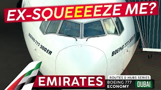 Emirates TIGHTEST Seat · EMIRATES Economy Class 🇦🇪 Dubai ✈ Lahore 🇵🇰 The Dubai Mega Hub [upl. by Yeldua]