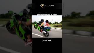 Kawasaki ninja wheelie crazy girl reaction shorts zx10r viral [upl. by Merrow]