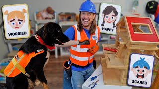 Handyman Hal learns about Feelings  Therapy Dog for Kids  Tools for Toddlers [upl. by Sldney621]